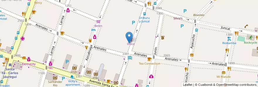 Mapa de ubicacion de Escuela Arco Iris, Recoleta en アルゼンチン, Ciudad Autónoma De Buenos Aires, Comuna 2, ブエノスアイレス.