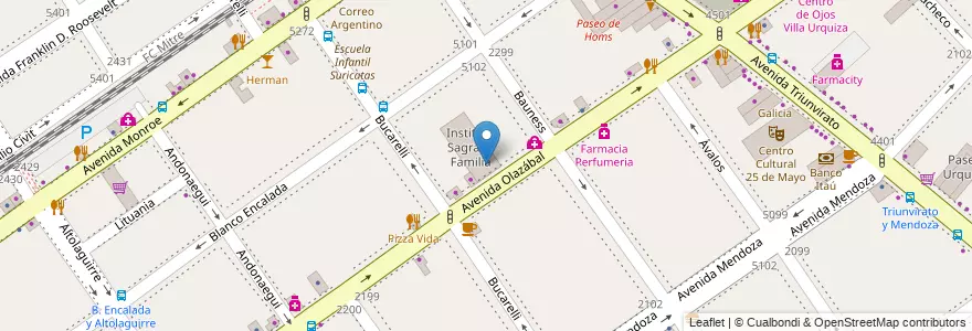 Mapa de ubicacion de Escuela Argentina de Actividades de Montaña, Villa Urquiza en Argentinië, Ciudad Autónoma De Buenos Aires, Comuna 12, Buenos Aires.