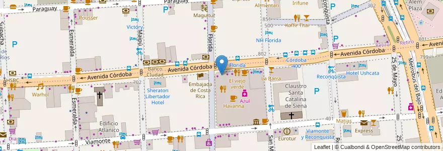 Mapa de ubicacion de Escuela Argentina de Tango, San Nicolas en Аргентина, Буэнос-Айрес, Comuna 1, Буэнос-Айрес.