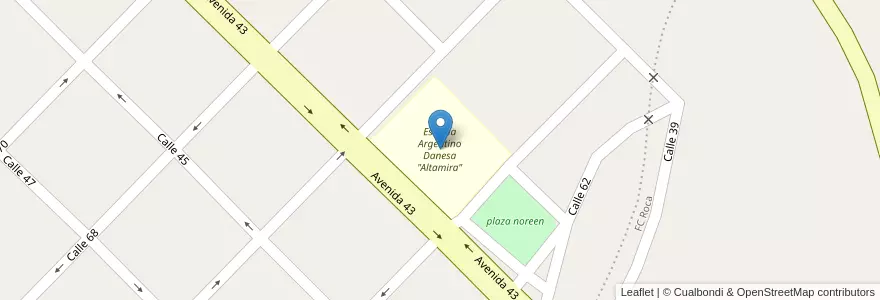 Mapa de ubicacion de Escuela Argentino Danesa "Altamira" en الأرجنتين, بوينس آيرس, Partido De Necochea, Necochea.