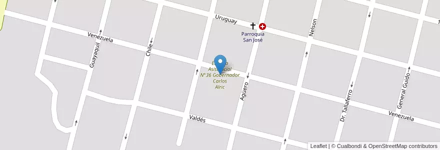 Mapa de ubicacion de Escuela Asistencial N°36 Gobernador Carlos Alric en 阿根廷, San Luis, General Pedernera, Villa Mercedes, Municipio De Villa Mercedes.
