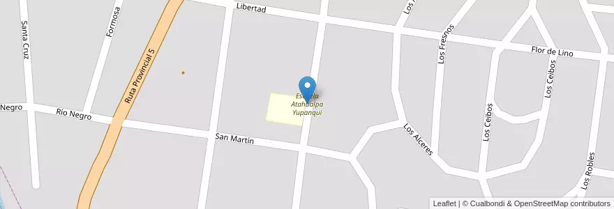 Mapa de ubicacion de Escuela Atahualpa Yupanqui en Аргентина, Кордова, Departamento Santa María, Pedanía San Isidro, Comuna De Villa La Bolsa, Villa La Bolsa.