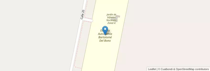 Mapa de ubicacion de Escuela Autonomía Bartolomé Del Bono en Аргентина, Сан-Хуан, Чили, 25 De Mayo.