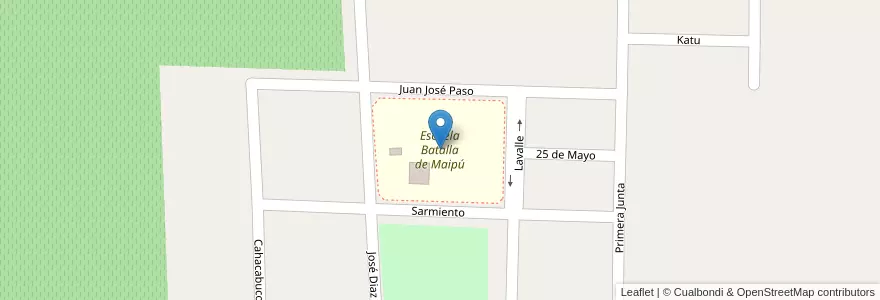 Mapa de ubicacion de Escuela Batalla de Maipú en 阿根廷, San Juan, 智利, Calingasta.