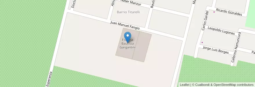 Mapa de ubicacion de Escuela Bautista Gargantini en Argentinien, Chile, Mendoza, Departamento Rivadavia.