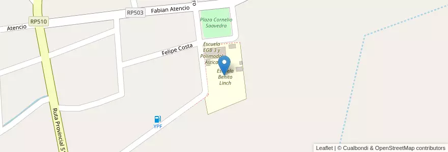 Mapa de ubicacion de Escuela Benito Linch en アルゼンチン, サンフアン州, Valle Fértil.