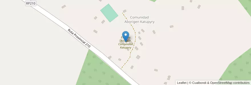 Mapa de ubicacion de Escuela Bilingue Comunidad Katupyry en Arjantin, Misiones, Departamento San Ignacio, Municipio De San Ignacio.