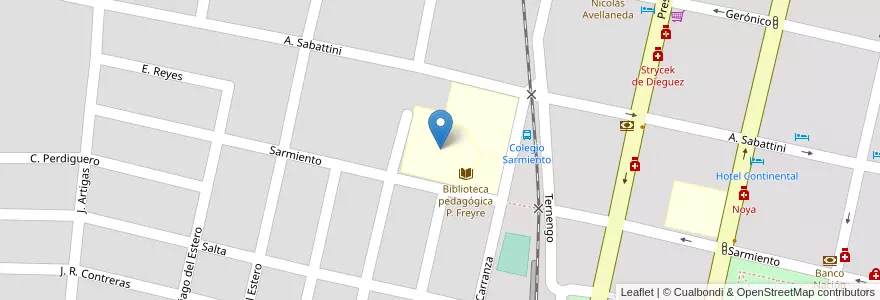 Mapa de ubicacion de Escuela Brigadier General Juan Bautista Bustos en アルゼンチン, コルドバ州, Departamento Punilla, Pedanía Rosario, Municipio De Cosquín, Cosquín.