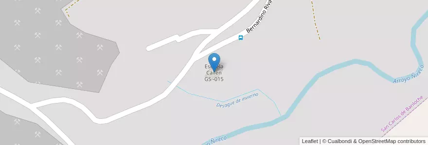 Mapa de ubicacion de Escuela Cailen GS -015 en アルゼンチン, チリ, リオネグロ州, Departamento Bariloche, Municipio De San Carlos De Bariloche, San Carlos De Bariloche.