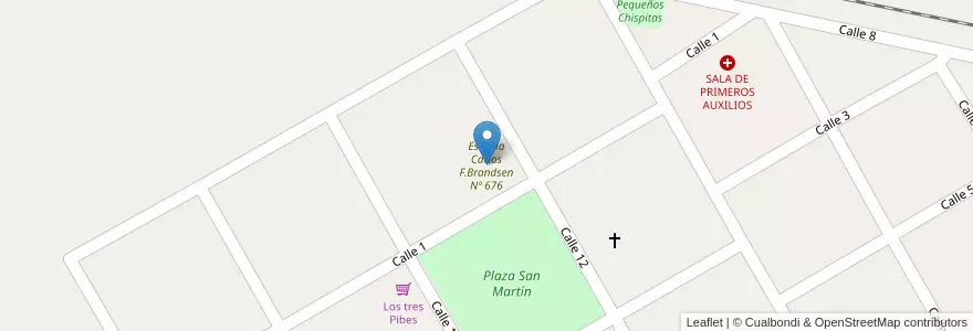 Mapa de ubicacion de Escuela Carlos F.Brandsen Nº 676 en Argentinië, Santa Fe, Departamento General López, Municipio De La Chispa.
