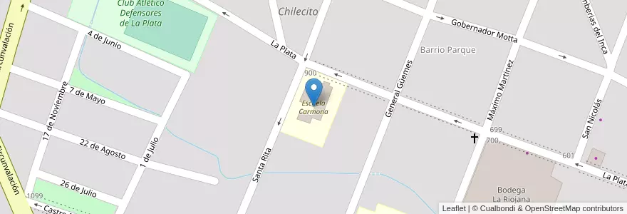 Mapa de ubicacion de Escuela Carmona en アルゼンチン, ラ・リオハ州, Departamento Chilecito, Chilecito.