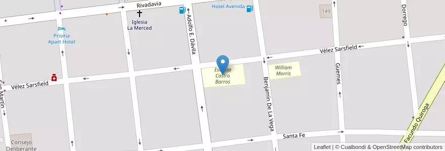 Mapa de ubicacion de Escuela Castro Barros en アルゼンチン, ラ・リオハ州, Departamento Capital, La Rioja.