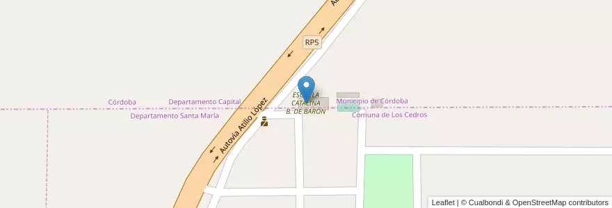 Mapa de ubicacion de ESCUELA CATALINA B. DE BARON en アルゼンチン, コルドバ州, Departamento Capital, Pedanía Capital, Córdoba, Municipio De Córdoba.