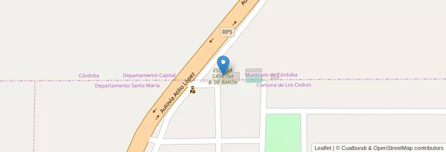 Mapa de ubicacion de ESCUELA CATALINA B. DE BARON en Аргентина, Кордова, Departamento Capital, Pedanía Capital, Córdoba, Municipio De Córdoba.