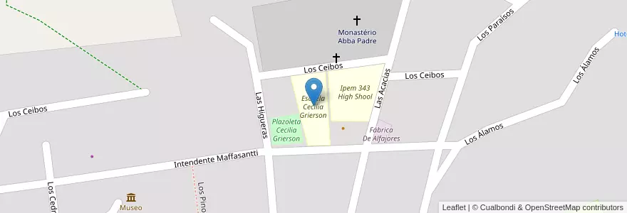 Mapa de ubicacion de Escuela Cecilia Grierson en Argentina, Córdoba, Departamento Punilla, Pedanía Dolores, Municipio De Los Cocos.