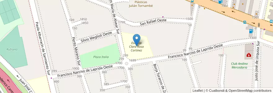 Mapa de ubicacion de Escuela Clara Rosa Cortinez en Argentina, San Juan, Chile, Capital.