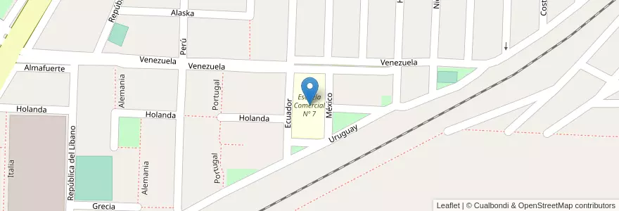 Mapa de ubicacion de Escuela Comercial Nº 7 en アルゼンチン, フフイ州, Departamento San Pedro, Municipio De San Pedro De Jujuy.