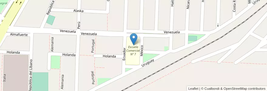 Mapa de ubicacion de Escuela Comercial Nº 7 en آرژانتین, Jujuy, Departamento San Pedro, Municipio De San Pedro De Jujuy.