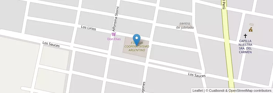Mapa de ubicacion de Escuela Cooperativismo Argentino en アルゼンチン, トゥクマン州, Departamento Yerba Buena, Cebil Redondo.