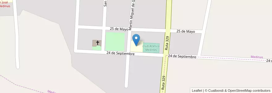 Mapa de ubicacion de Escuela Coronel Ignacio Warnes en アルゼンチン, トゥクマン州, Departamento Chicligasta, Municipio De Medinas, Medinas.