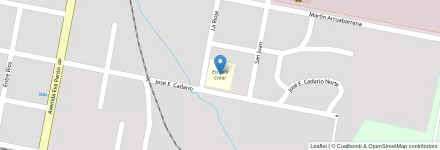 Mapa de ubicacion de Escuela Crear en الأرجنتين, إنتري ريوس, Departamento Concordia, Distrito Suburbios, Concordia, Concordia.