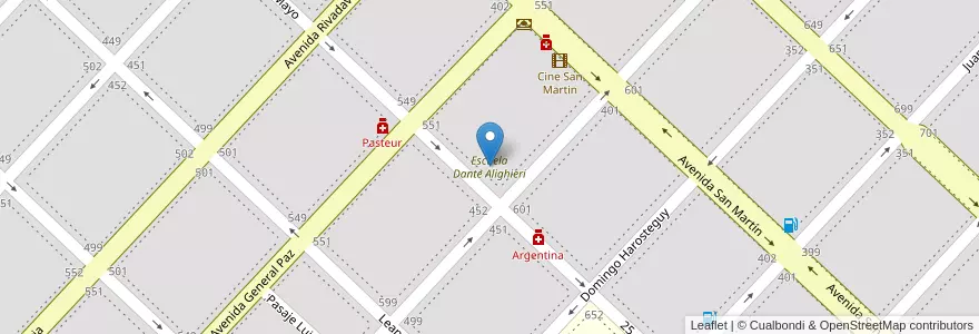 Mapa de ubicacion de Escuela Dante Alighieri en Argentina, Buenos Aires, Partido De Las Flores, Las Flores.