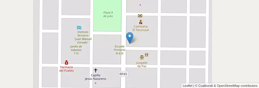 Mapa de ubicacion de Escuela de adulto EPA 435 en آرژانتین, Chaco, Departamento Quitilipi, Municipio De Quitilipi, Villa Rural El Palmar.