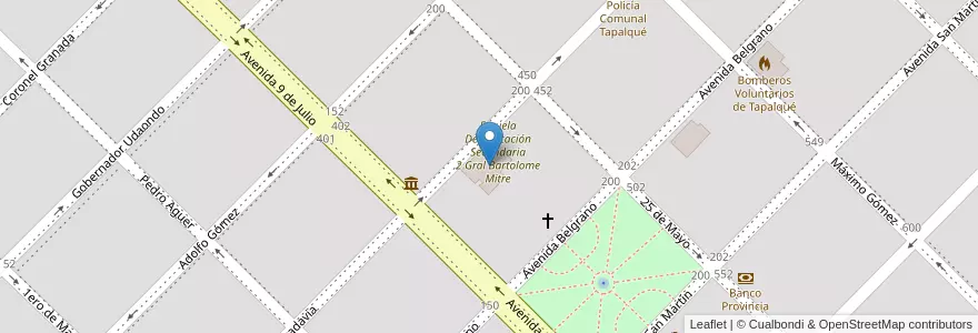 Mapa de ubicacion de Escuela De Adultos 701 Canton Tapalque en Arjantin, Buenos Aires, Partido De Tapalqué.