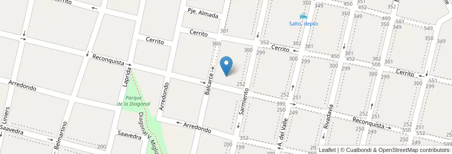 Mapa de ubicacion de Escuela De Adultos 701 Paula Albarracin en Argentina, Provincia Di Buenos Aires, Partido De Salto.