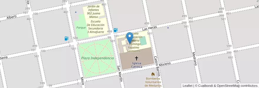 Mapa de ubicacion de Escuela De Adultos 703 Comandante Luis Piedrabuena en アルゼンチン, ブエノスアイレス州, Partido De Villarino, Médanos.