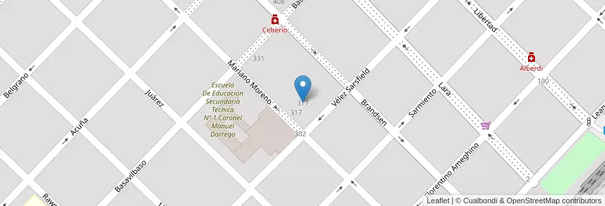 Mapa de ubicacion de Escuela De Adultos Nº 701 José Manuel Estrada en Аргентина, Буэнос-Айрес, Partido De Cañuelas, Cañuelas.
