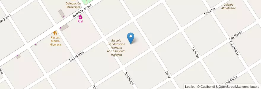 Mapa de ubicacion de Escuela De Adultos Nº 707 en アルゼンチン, ブエノスアイレス州, Partido De Tigre, Benavídez.