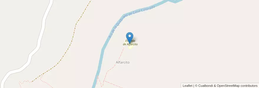 Mapa de ubicacion de Escuela de Alfarcito en Arjantin, Jujuy, Departamento Tilcara, Municipio De Tilcara.