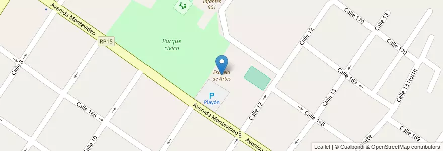 Mapa de ubicacion de Escuela de Artes en アルゼンチン, ブエノスアイレス州, Partido De Berisso.
