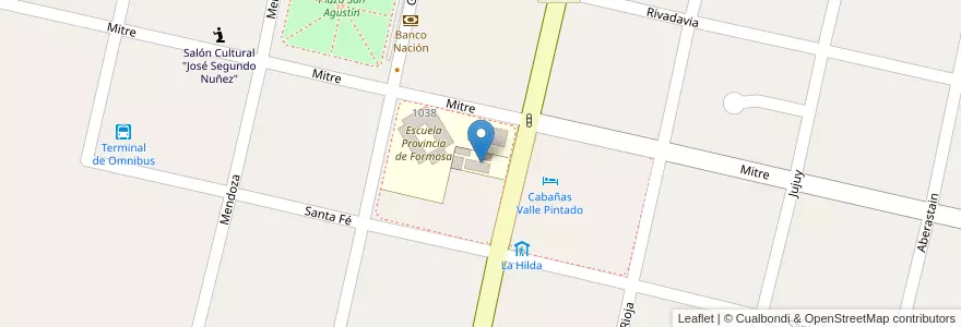Mapa de ubicacion de Escuela de Capacitación Laboral Capitán Pedro Pablo de Quiroga en Arjantin, San Juan, Valle Fértil.