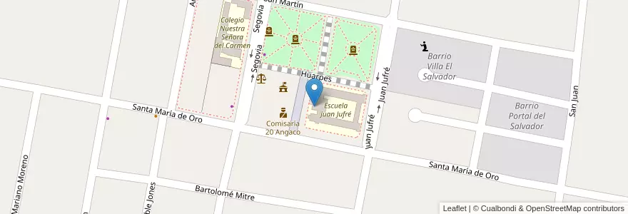 Mapa de ubicacion de Escuela de Capacitación Laboral Juan de Garay en Argentina, San Juan, Chile, Angaco.
