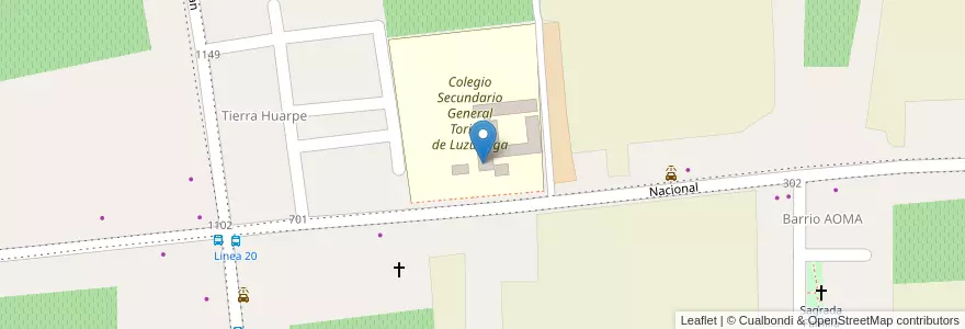 Mapa de ubicacion de Escuela de Capacitación Laboral Sofía Leonor de Klappenbach en アルゼンチン, サンフアン州, チリ, Albardón.