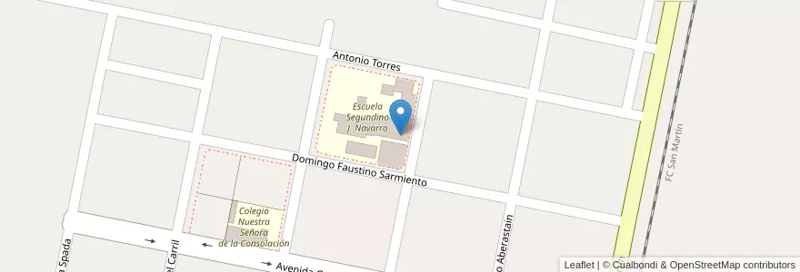 Mapa de ubicacion de Escuela de Capacitación Laboral Teolinda Romero de Sotomayor en Argentina, San Juan, Chile, 25 De Mayo.