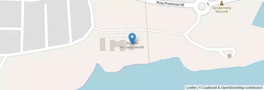 Mapa de ubicacion de Escuela de Capacitación en 阿根廷, 智利, 內烏肯省, Departamento Confluencia, Villa El Chocón, Villa El Chocón.