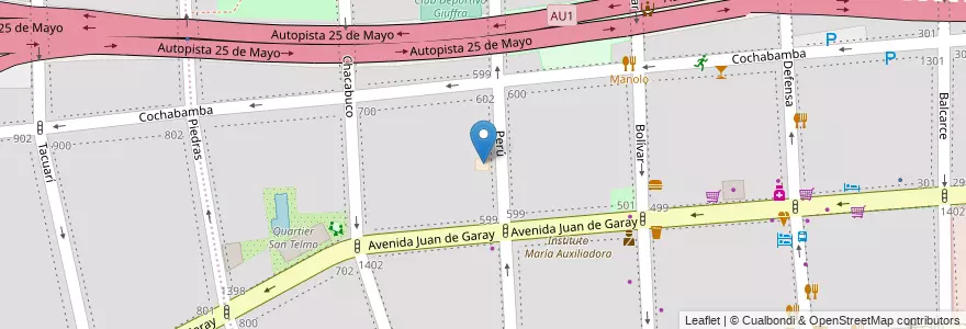 Mapa de ubicacion de Escuela de Comercio 04 Baldomero Fernández Moreno, San Telmo en Arjantin, Ciudad Autónoma De Buenos Aires, Comuna 1, Buenos Aires.