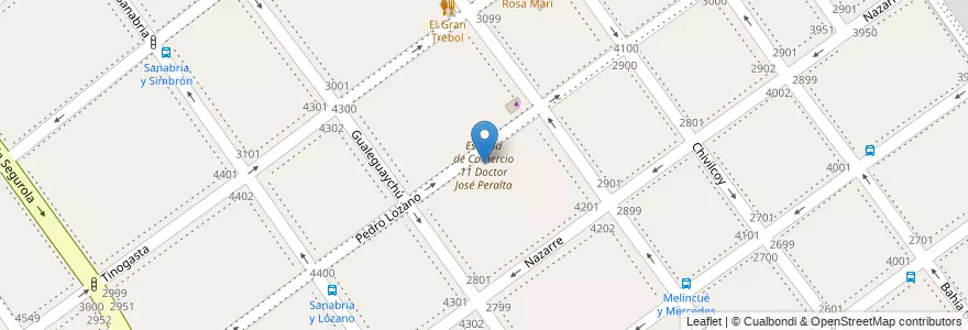 Mapa de ubicacion de Escuela de Comercio 11 Doctor José Peralta, Villa Devoto en Аргентина, Буэнос-Айрес, Буэнос-Айрес, Comuna 11.