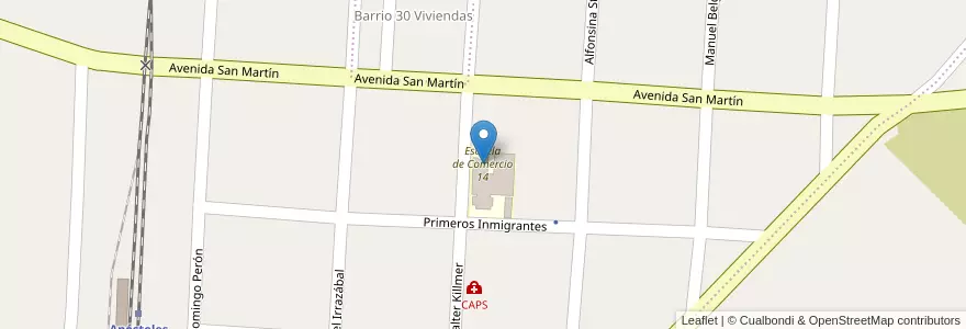 Mapa de ubicacion de Escuela de Comercio 14 en آرژانتین, Misiones, Departamento Apóstoles, Municipio De Apóstoles.
