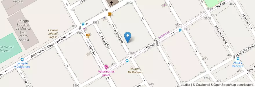 Mapa de ubicacion de Escuela de Comercio 15 Dra. Cecilia Grierson, Saavedra en 阿根廷, Ciudad Autónoma De Buenos Aires, Comuna 12, 布宜诺斯艾利斯.