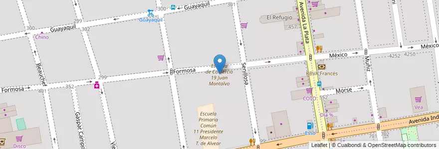 Mapa de ubicacion de Escuela de Comercio 19 Juan Montalvo, Caballito en アルゼンチン, Ciudad Autónoma De Buenos Aires, ブエノスアイレス, Comuna 6.