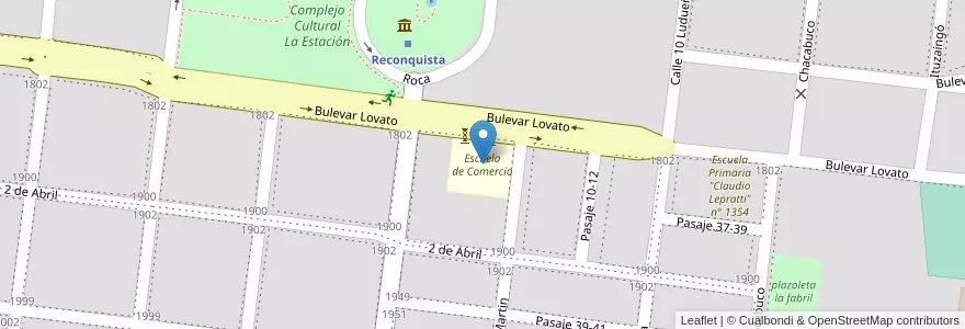 Mapa de ubicacion de Escuela de Comercio en Argentinien, Santa Fe, Departamento General Obligado, Municipio De Reconquista, Reconquista.
