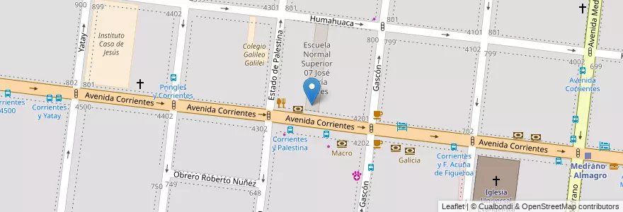 Mapa de ubicacion de Escuela de Comercio 25 Santiago de Liniers, Almagro en Argentine, Ciudad Autónoma De Buenos Aires, Comuna 5, Buenos Aires.