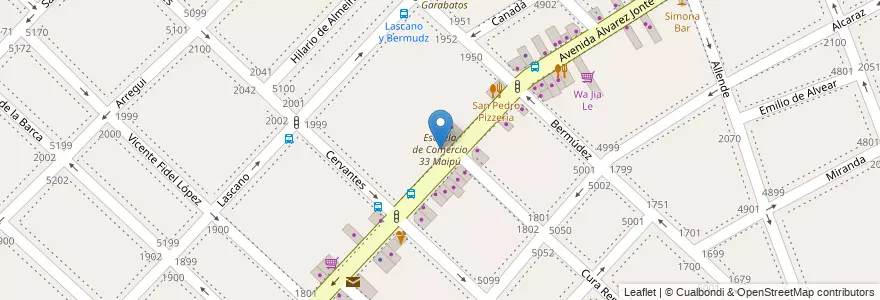 Mapa de ubicacion de Escuela de Comercio 33 Maipú, Monte Castro en Arjantin, Ciudad Autónoma De Buenos Aires, Buenos Aires, Comuna 10.