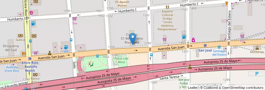 Mapa de ubicacion de Escuela de Comercio 36 Isaac Halperin, Constitucion en 阿根廷, Ciudad Autónoma De Buenos Aires, Comuna 1, 布宜诺斯艾利斯.