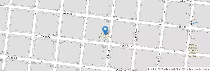 Mapa de ubicacion de Escuela de Comercio en Argentina, Buenos Aires, Partido De Veinticinco De Mayo, Veinticinco De Mayo.