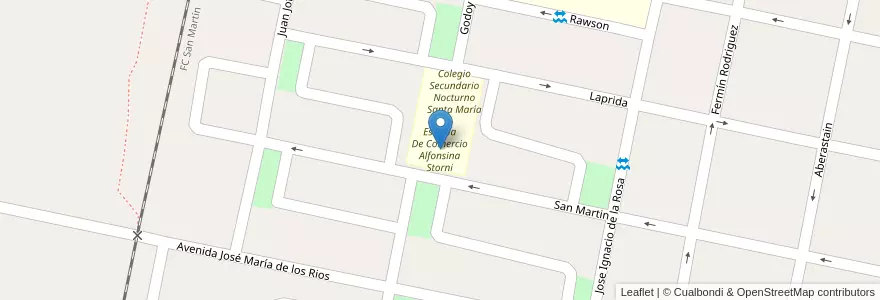 Mapa de ubicacion de Escuela De Comercio Alfonsina Storni en 아르헨티나, San Juan, 칠레, Caucete.